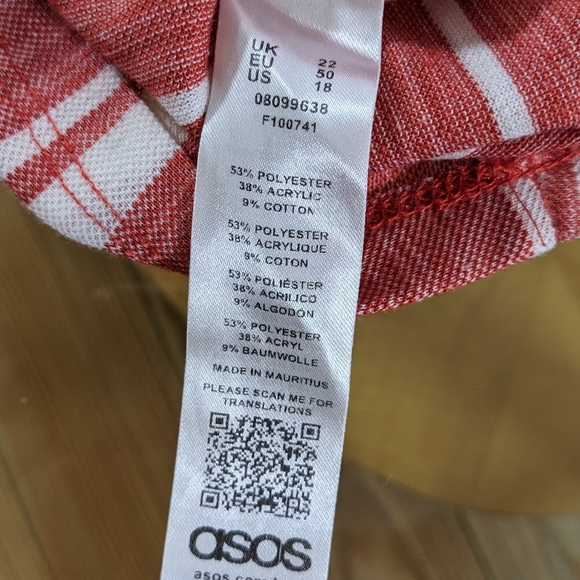 ASOS Design Curve Off-The-Shoulder Pique Stripe Sundress size US 18 (NO BELT!) - Picture 13 of 13